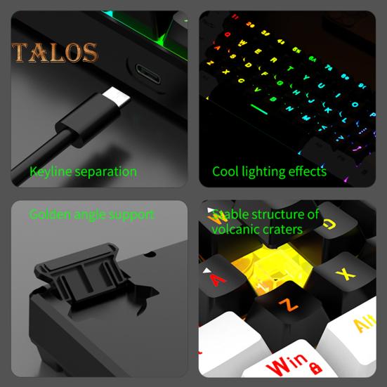 Wired Mechanical Gaming Keyboard with RGB Light Universal 61 Keys Mini Wired Office Keyboard Mouse Kit