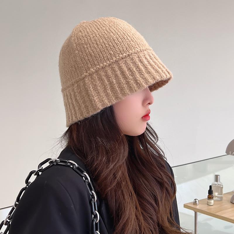 Autumn and Winter Hats for Women Woolen Knitted Fisherman Hats Warm Ear Protection Woolen Hats Fashion Casual Versatile Knitted Hats for Women
