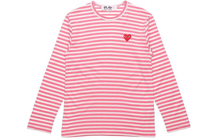 

CDG Play T Shirts Men s Pink Crew Neck Moderate Straight Fit AZ-T278-051-3 XXL