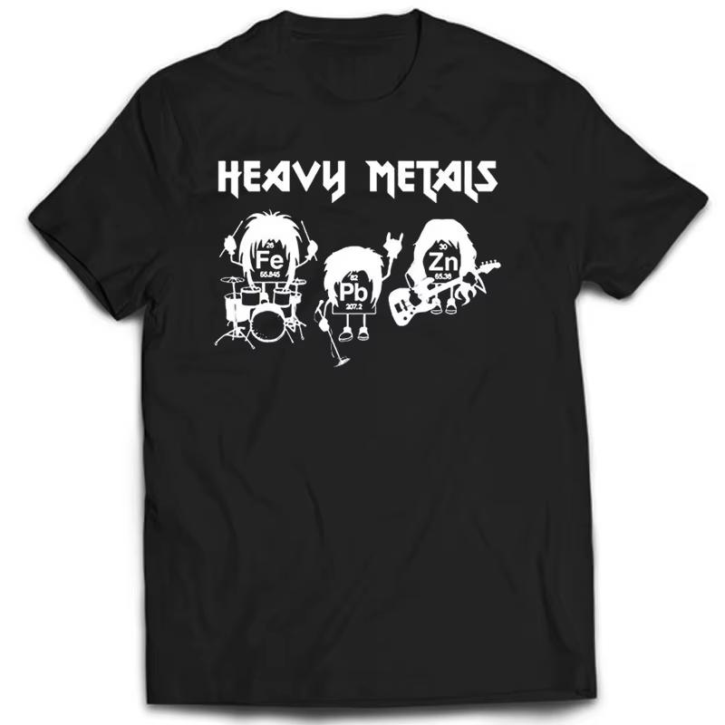 

Heavy Metals Chemistry Periodic Table Rock Roll Music Physics Biology Cotton T Shirt Vintage Unisex aesthetic gothic oversized 4XL