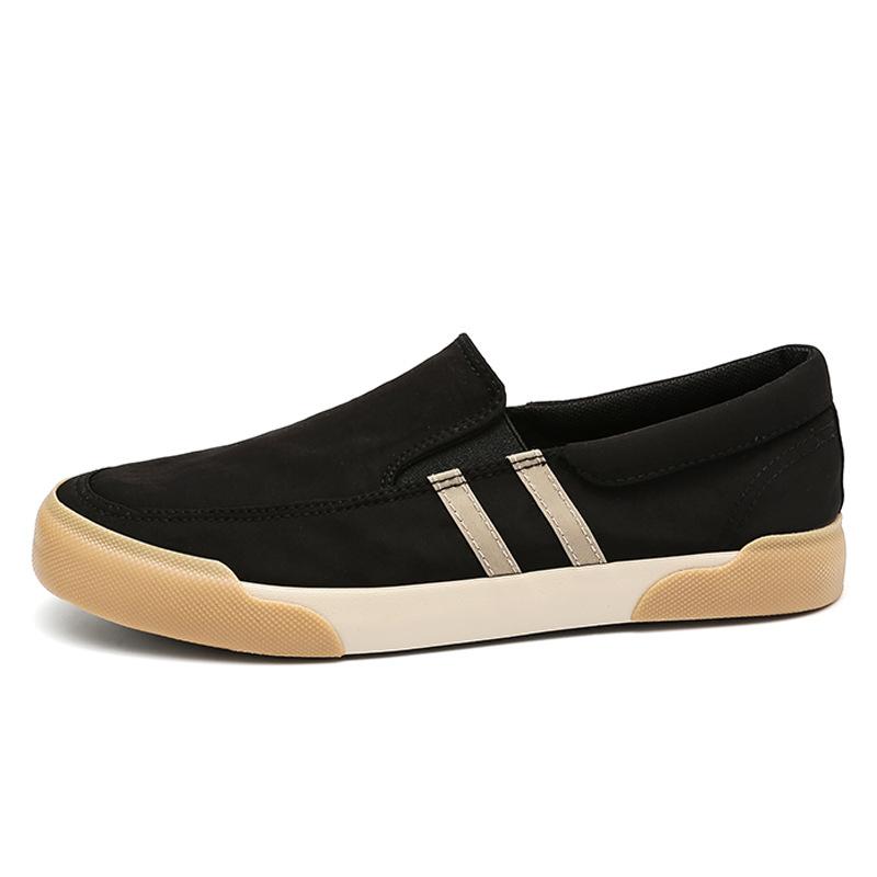 Spring New Mens Shoes Fashionable and Versatile Trendy Casual Men's Canvas Shoes Breathable Solid Color Low-top Cloth Shoes
