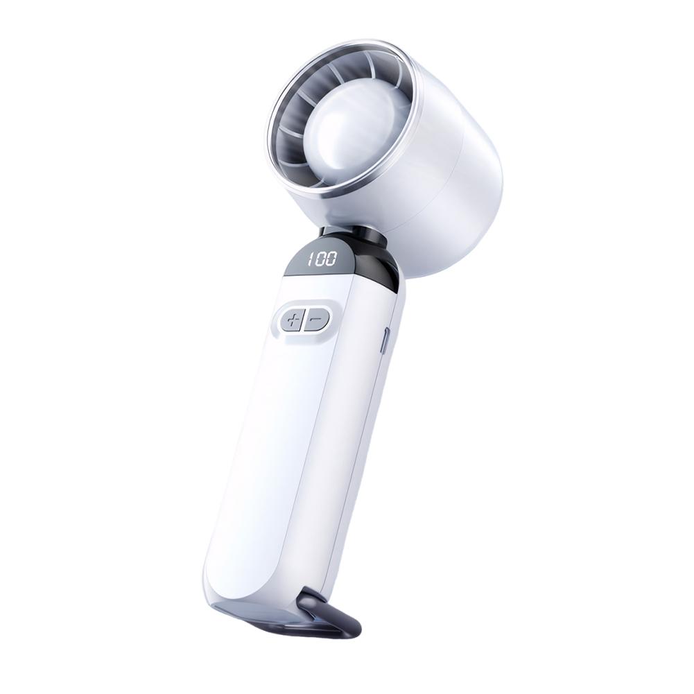 High-Speed Folding Fan LED Digital Display Adjustable Cooling Fan Mini Cold Fan for Camping Hiking Outdoor Activities