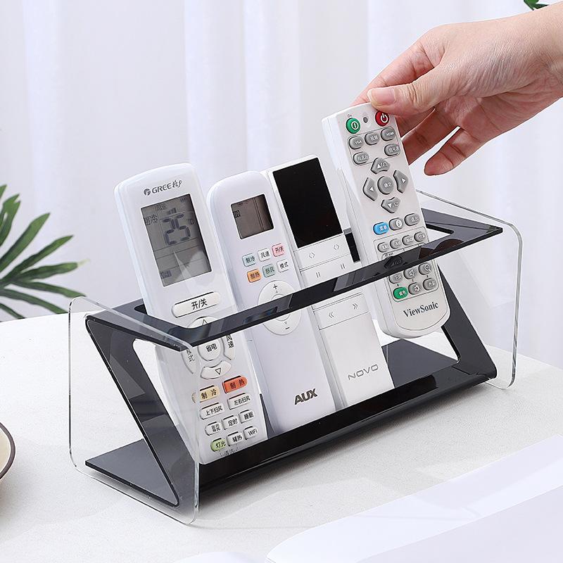 Acrylic Remote Control Holder with Display Stand, Multi-Purpose Organizer for TV AC Remote & Electronics
