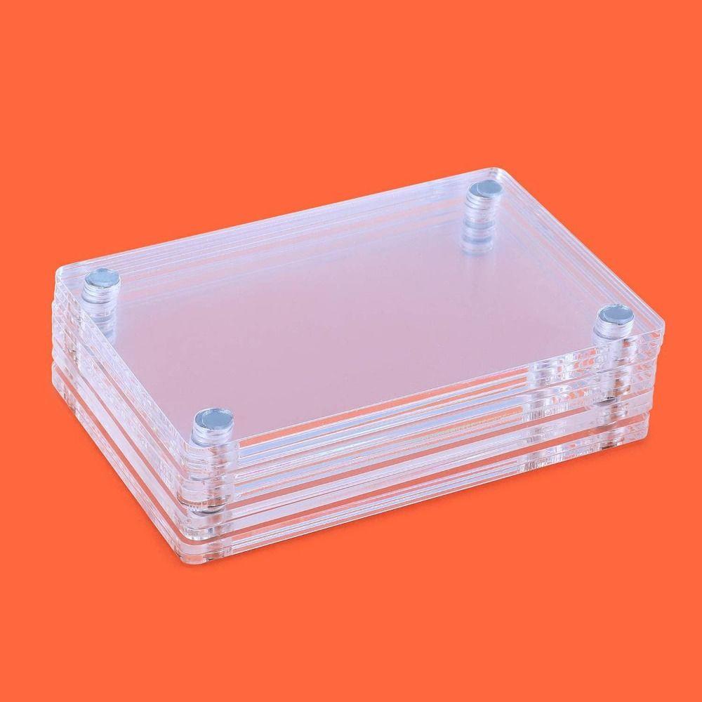 5pcs DIY Card Display Frame Transparent Refrigerator Magnet Picture Frame  Home Decor