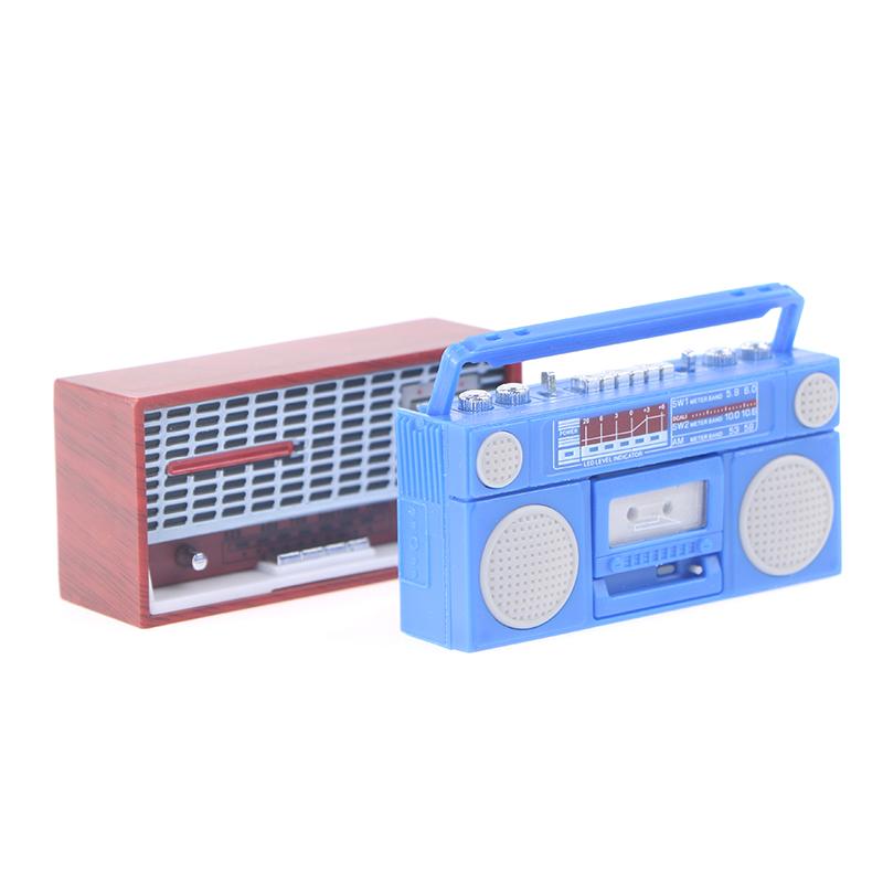 Dukkehus Mini Ornamenter Mini Nostalgisk Radioopptaker Modell Leker Dekorasjoner
