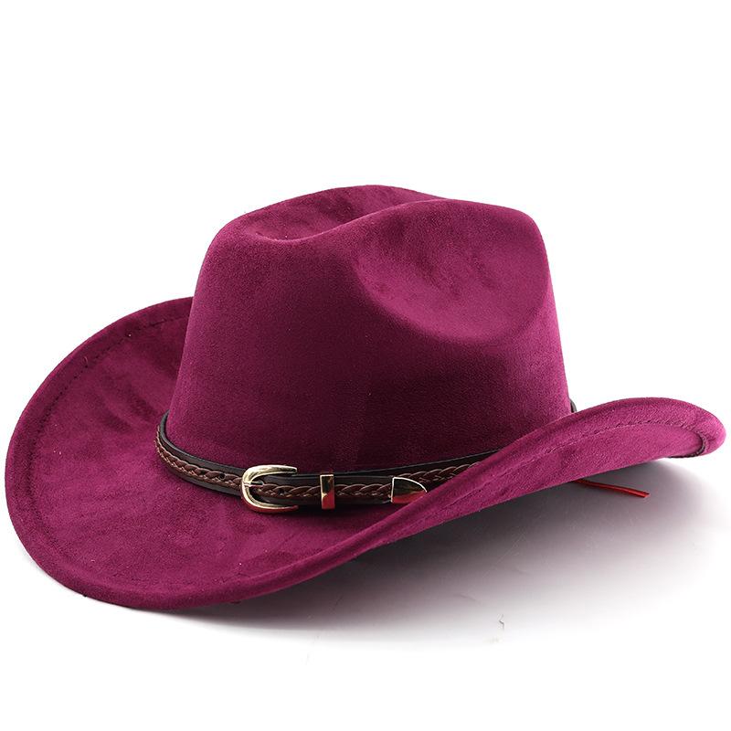 New Fashion Suede Cowboy Fedoras Cap Retro Unisex Outdoors Big Brim Top Hat Western Style Handsome Britain Panama Jazz Hat