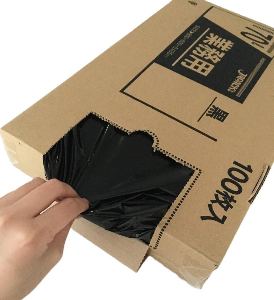 Garbage Width 80cm X Height Thickness 70L BOX Plastic Bags That Can Be Removed One by 100 Pieces JAPACK'S Bag, Black, 90cm, 0.035mm, Series, One,