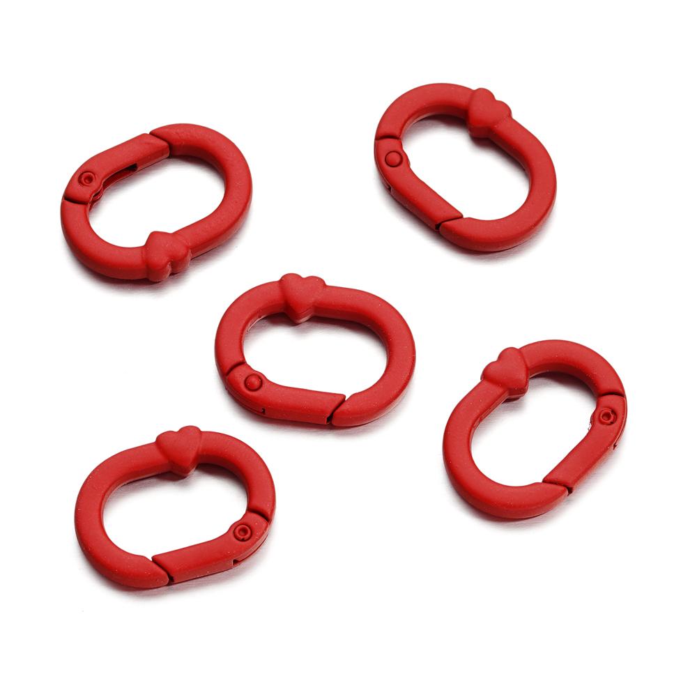 5Pcs Candy Color Metal Oval Ring Snap Hook Spring Clasps Clips Key Ring Connectors for DIY Keychain Jewelry Making Accessories