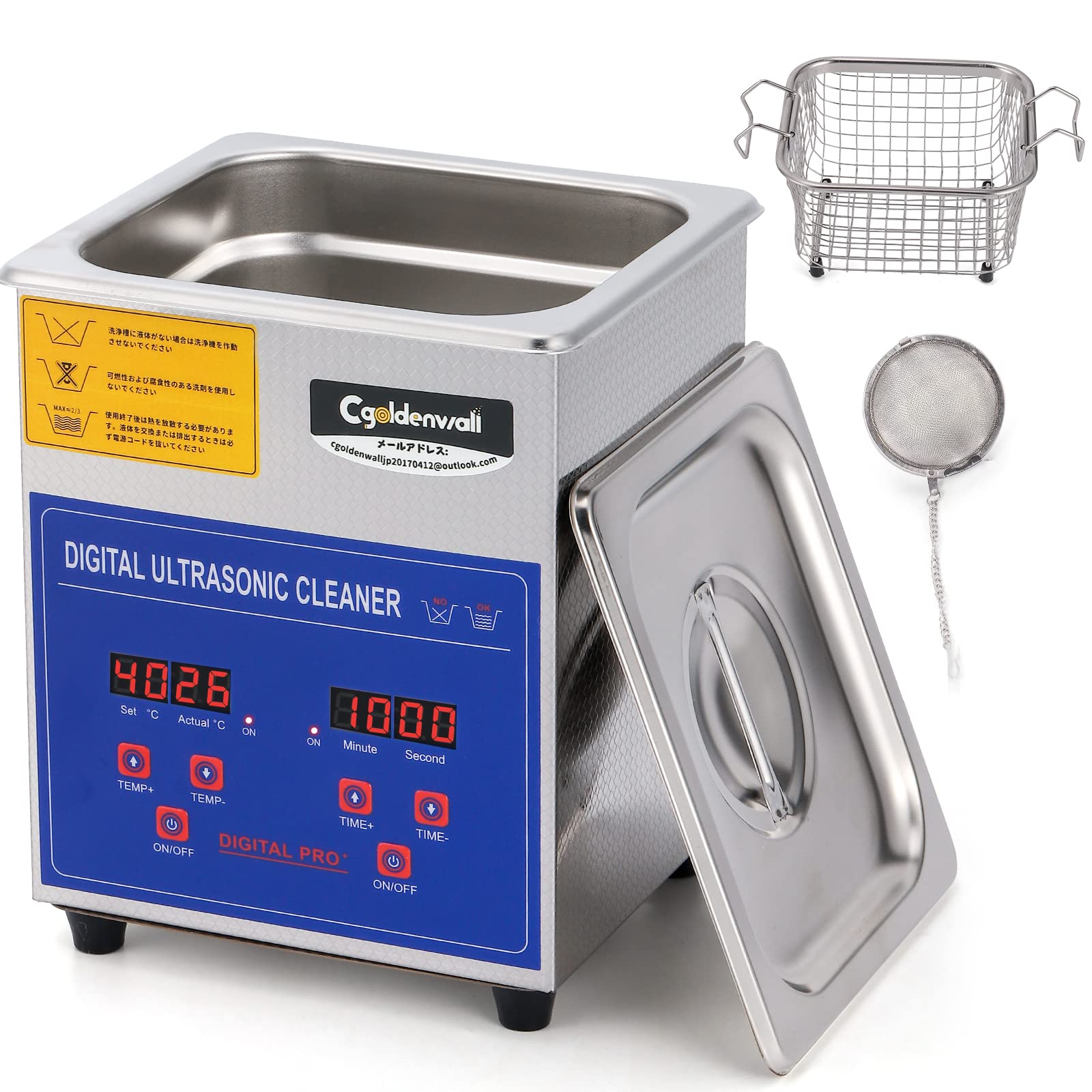 

CGOLDENWALL Ultrasonic 2L Minute Adjustable Desktop Digital Cleaning Tool for Cleaning and Precious Includes Japanese Instruction Manual Cleaner,