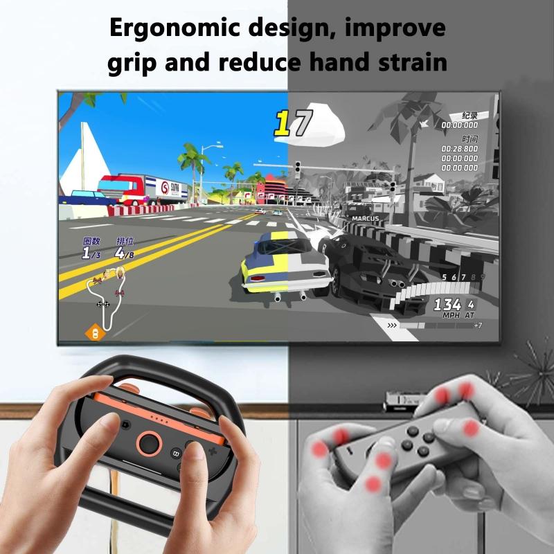 2pcs Handle Steering Wheel for Switch 2 JoyCon Controller Handle Grip for NS2 Gamepads Kart Car Racing Game Accessories