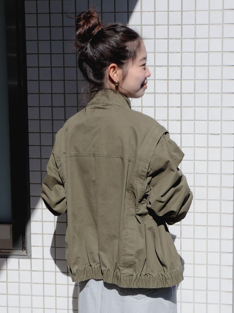 B:MING LIFE STORE by BEAMS Women's 2-Way Military Blouson (Sizes S-M) in OLIVE M