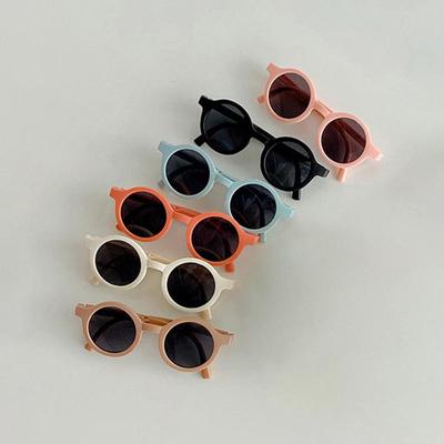 Lunettes de soleil rondes rétro pliables pour enfants, garçons et filles, Vintage, lunettes pliantes, mignonnes portables pour bébés