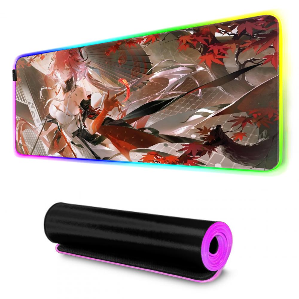 changli wuthering Mouse Pad RGB Gaming Mousepad Big LED Pad PC Desk Mat Luminous Mouse Pad Large Keyboard Mats Table Rug With