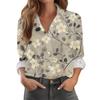 Women's Shirt With Floral Print Buttons, Long Sleeved Casual Regular Shirt Blouses Casual Plus Size Basic Tops