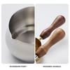 Sauce Pan 304 Stainless Steel Sauce Pan Butter Warmer Milk Pan with Pour Spout Cooking Sauce Cup with Wooden Handle 60ml/100ml