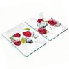 Decorative Glass Cutting and Serving Boards Raspberry and Water 2X40X52 Cm