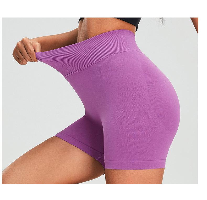 European-American Seamless High-Waist Yoga Shorts Women’s Summer Three-Quarter Peach Sports Butt-Lifting Running Fitness Pants