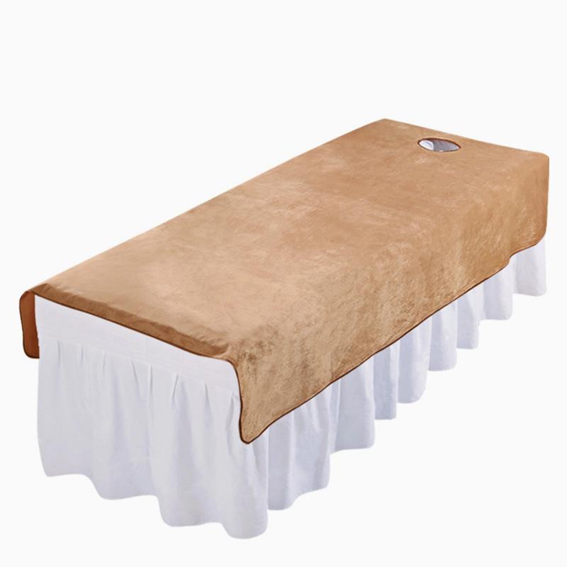 Solid Thickened Velvet Beauty Salon Bed Sheets SPA Massage Bed Table Cover Bedspread Soft Salon Sheets With/no Hole