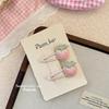 2Pcs Children's Spring Small Fresh Cute Strawberry Hairpin Girl Pearl Handmade Embroidery Sweet Bangs Clip Side Hair Accessories