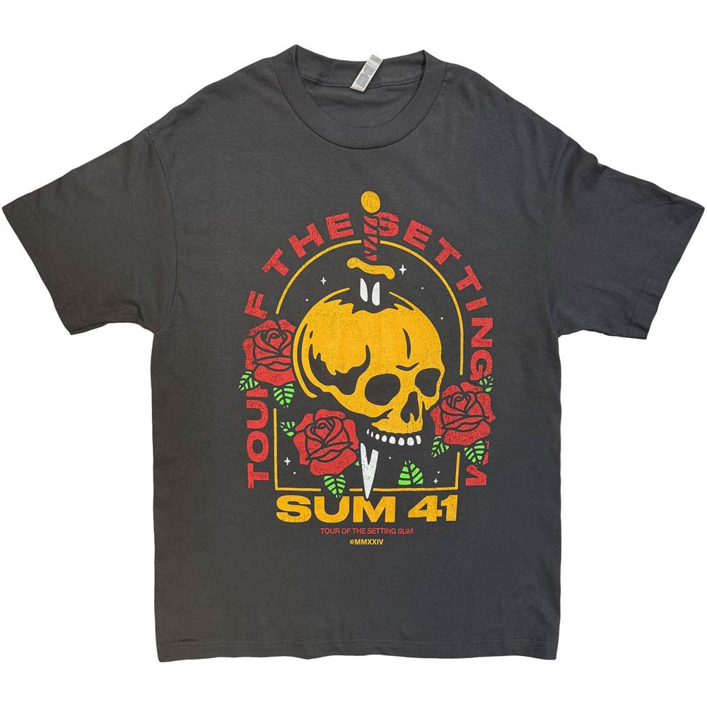 Sum 41 Unisex Adult Tour Â´24 Skull And Roses T-Shirt