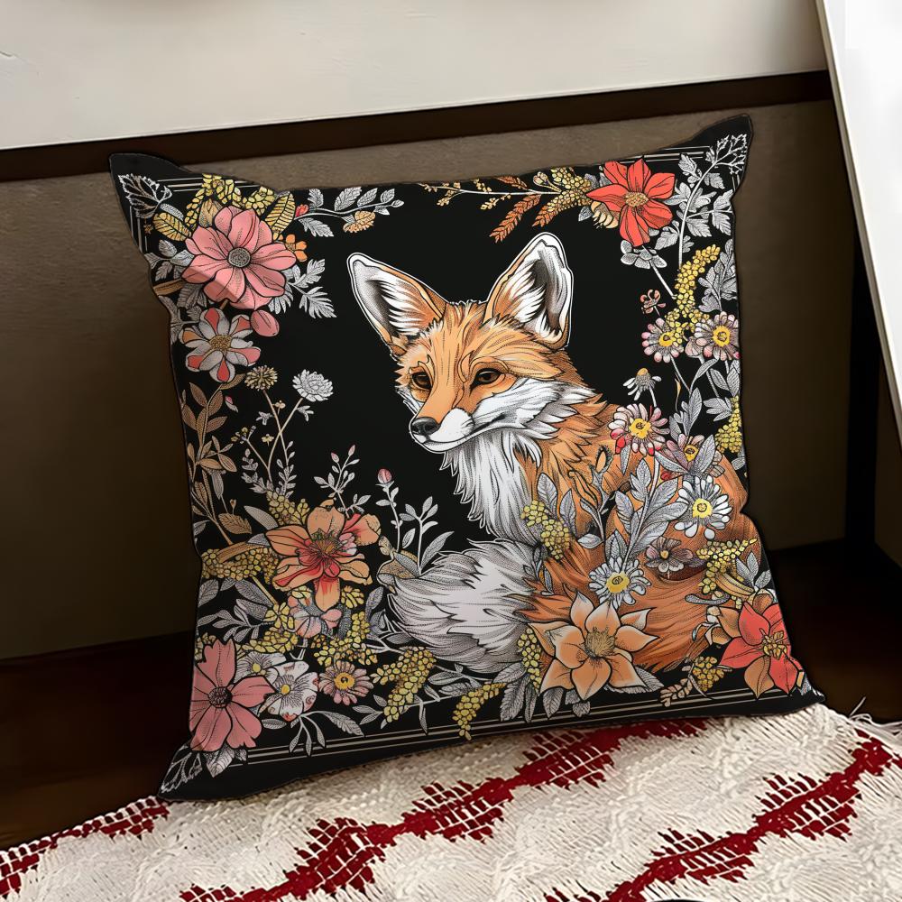 WWilliam MMorris Art Fox Cushion Cover Reversible Soft Durable Pillow Cover Home Car MultiScene Use for Daily Comfort