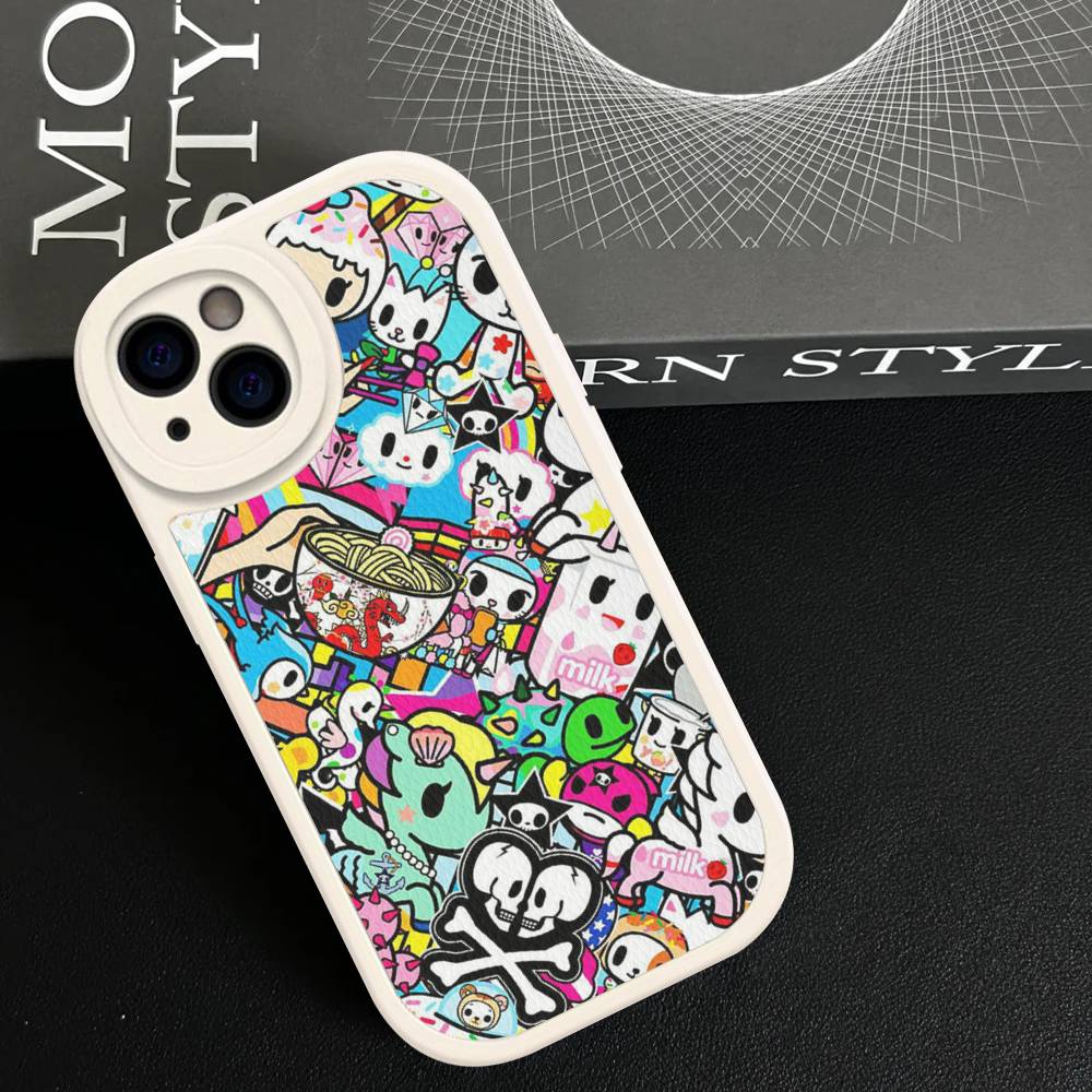 Japan Tokidoki Phone Case For IPhone 16 15 14 13 12 11 Pro Max Plus Leather Soft Cover