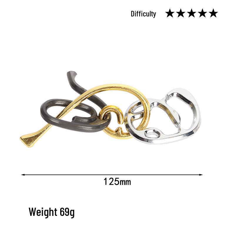Intelligence Puzzle Zinc Alloy Disentanglement Rings - Unlock Nine Linked Rings Kongming Luban Lock Educational Toy