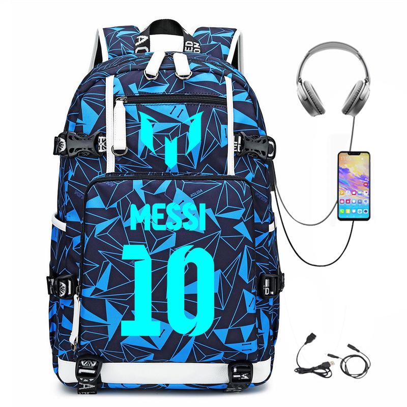 Football Printed Student Backpack Multifunctional Usb Interface Large Capacity Leisure Travel Backpack