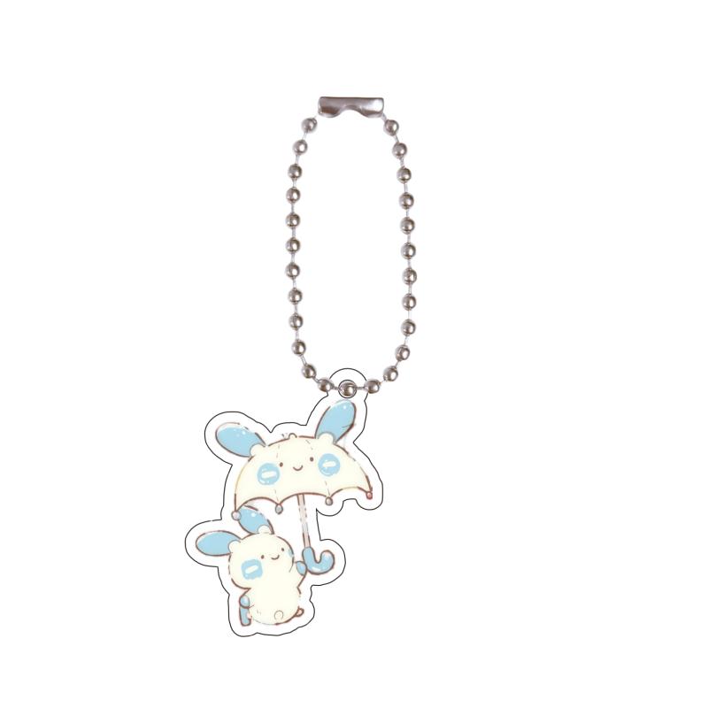 Anime Acrylic Key Ring for Brionne Alolan Meowth Pumpkaboo Chimchar Espurr Piplup Q Version Self-Made Acrylic Key Chain Pendant