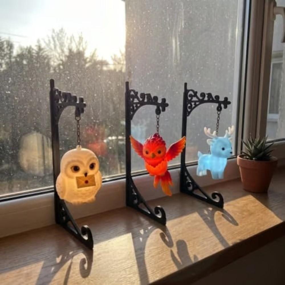 Magical Animal Owl Bookshelf Lamp Warm LED Bookend Atmosphere Light for Home Room Decor