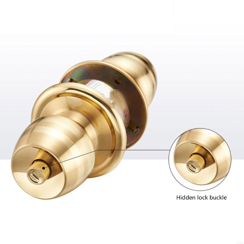 Keyed Entry Round Door Knob polishes Brass Door Lock for Interior & Exterior Use HX6C
