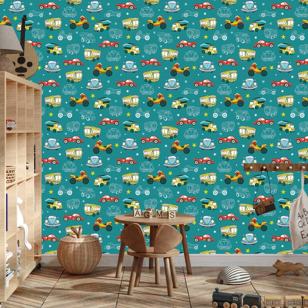 Colorful cars and motorcycles wallpaper for living room and bedroom 50x1000