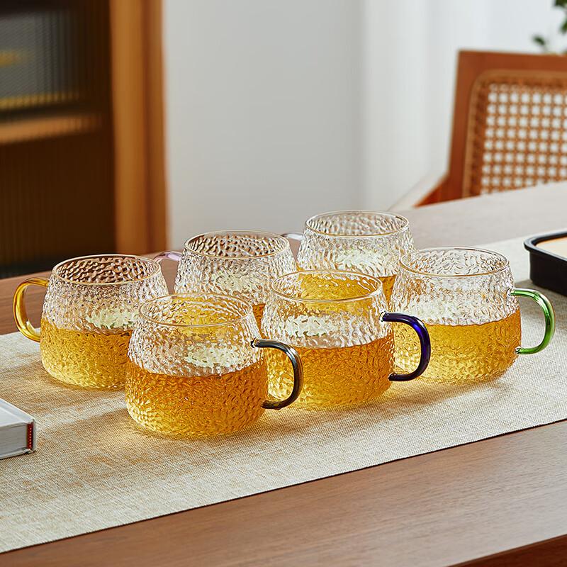 Mingguang Glass Tea Cup with Handle Heat-Resistant Home Brewing Drinking Cup Milk Cup