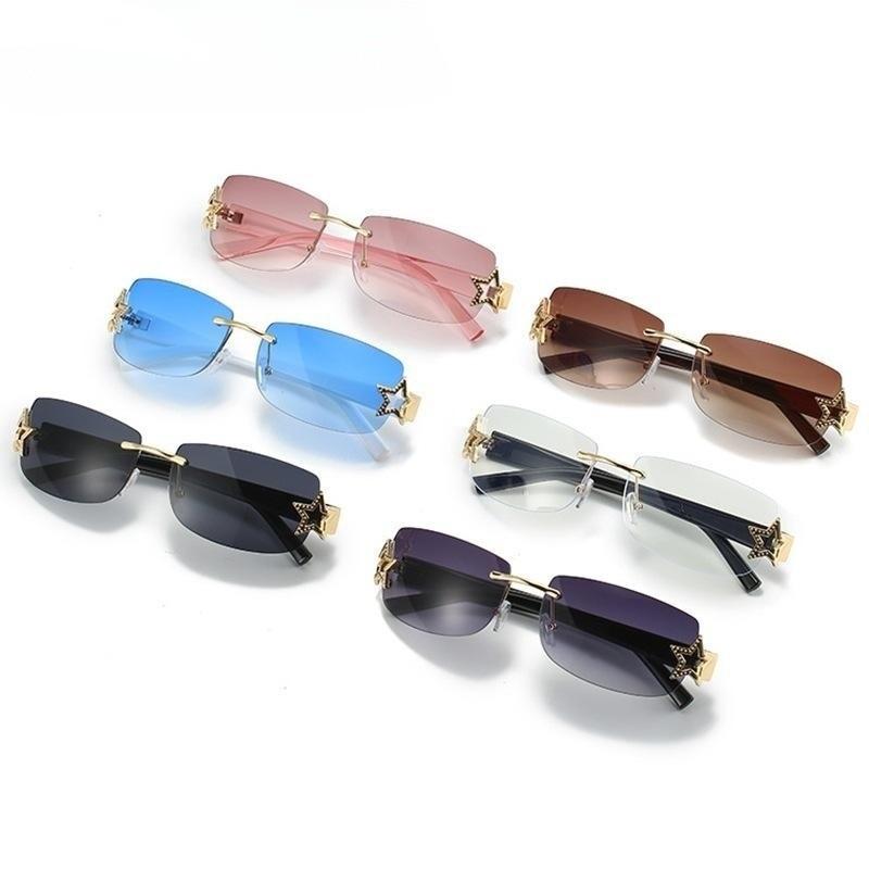New Fashionable Frameless Square Sunglasses Y2K Street Style Personality Trendy Sunglasses