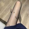 Calze Nere Sexy con Stampa di Labbra per Donna Estive Sottili con Lettere Nere Gamba Snellente Collant