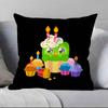 Cute D-Duolingos Pillow Case Anti-dustmite Pillowcase Invisible zipper silky short plush Sofa cushion cover