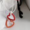 Sweet Hollow Heart Pendant Necklace Party Jewelry Fashion Statement Choker Simple Colorful Cord Collar Necklace