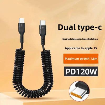 Spring Dual Type-C datu kabelis iPhone 15 un klēpjdatoram PD ātrai uzlādei (C-to-C)