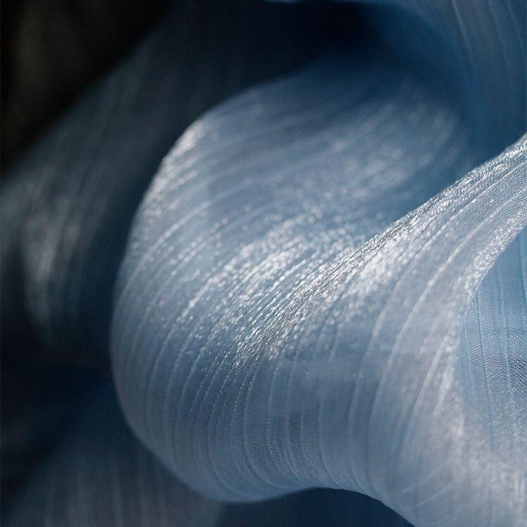 Vintage blau silberfaden organza stoff geeignet für hochzeitskleider festliche kleider und handgemachte DIY kleidungsstoffe