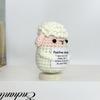 Cute Handwoven Knitted Positive Energy Sheep Dolls With Card Funny Crochet Emotional Support Animal Sheep Desktop Ornament Gifts