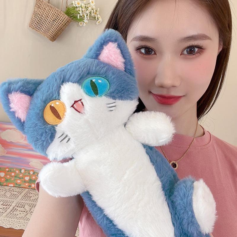 Shark cat plush toy doll abnormal pupil shark cat meow throw pillow long leg doll child company