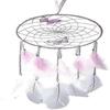 Butterflies Dream Catcher Handmade Colorful Feather Dream Catchers Wall Decoration For Girls Kids Nursery Bedroom Decoration Blessing Gift (pink)