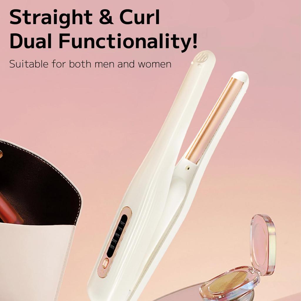 PLUZZ Hair Mini Iron for Straightening and Compatible with Fast 5 Temperature 200 Million Negative Silk for Compact for Ceramic High with Function