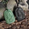 Classic Religious Emerald Green Imitation Jade Jesus Statue Pendant Necklace Men Women Christian Prayer Amulet Jewelry