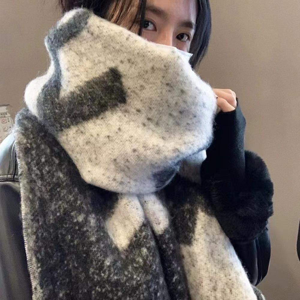 Mohair Wool Tassel Scarves Thick Braid Fringe Long Scarf Vintage Thick Shawl  Winter/ Autumn