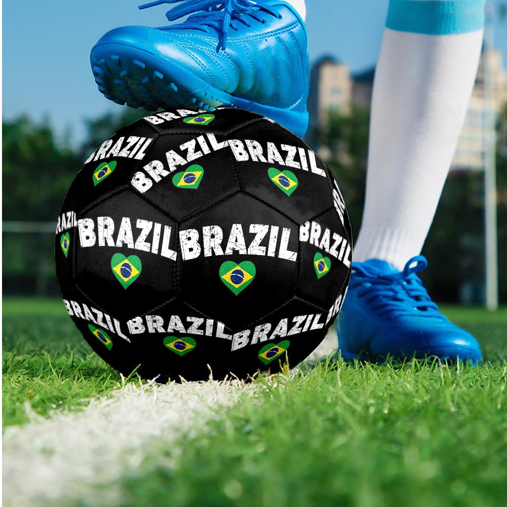 Brazil National Football Team Theme Soccer Ball Size 5 Soccer Ball Soft Touch Professional Training Football for Outdoor Sports