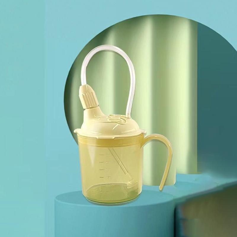 

Взрослая кружка-непроливайка с ручкой Пластиковая кружка для питья Пожилые люди с ограниченными возможностями Протекающая чашка Дисфагия Паркинсон СПИД Жизнь жёлтый