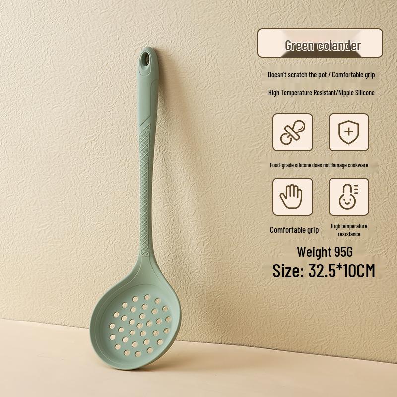 Heat-Resistant Silicone Kitchen Utensil Set: Spatula, Stir Fry Spoon & Soup Ladle