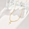 Ladies Fashion Stainless Steel Wave Chain Cross Necklace 18K Gold Versatile Jewelry Nc-2300