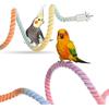 4 Packs Gradient Bendable Bird Rope Perches, Parrot Bird Perch Rope Stand for Cage Climbing Rope Toys Cotton Swing Climbing Rope Standing Bungee Toy